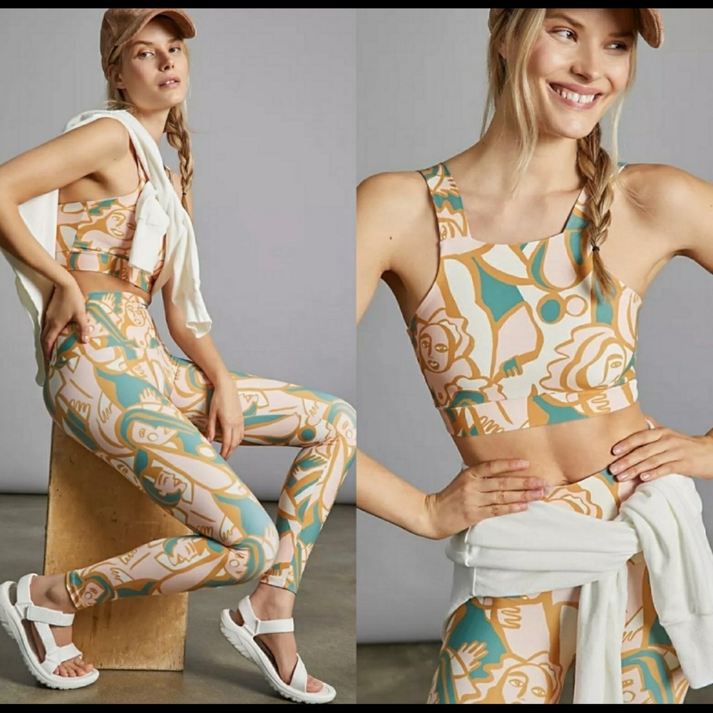 NWT Anthropologie Dazey LA Printed sports bra